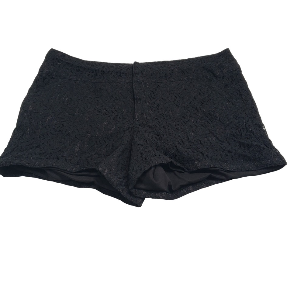 One 5 One Womens Floral Lace Shorts Size 14 Black SS275